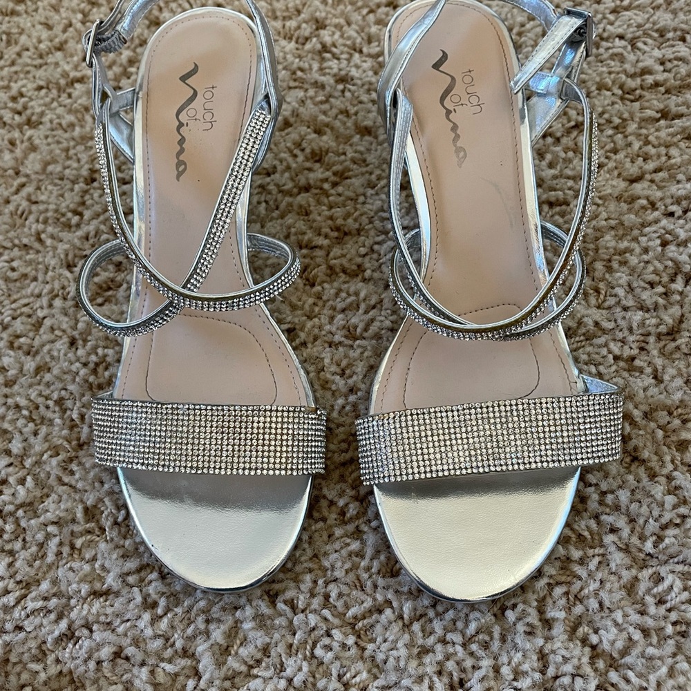 Touch of Nina Silver Strappy Heel Sandals